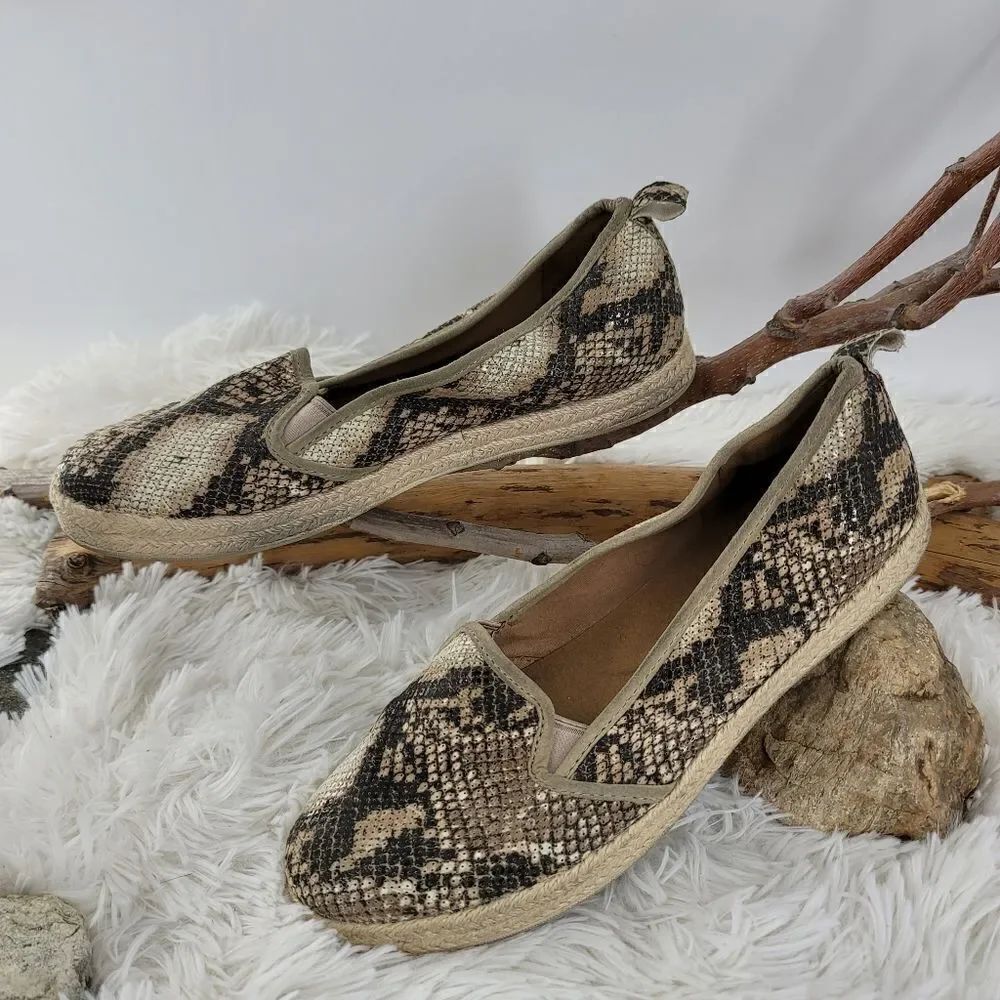 Clarks reptile print slip on sneakers